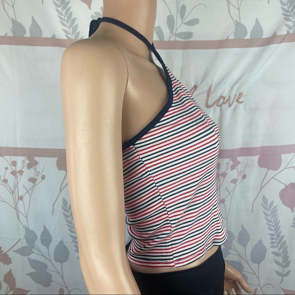 Forever 21 Crop Top Stripes Red/White/Blue Large - Picture 3 of 6